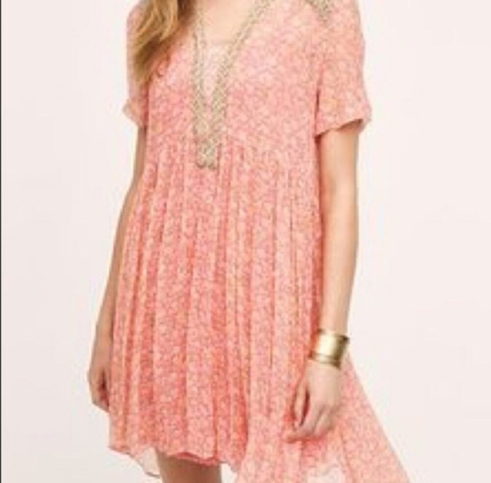 Maeve size 8 Morning Glory Tunic Dress Light Weight Light Weight Semi Sheer